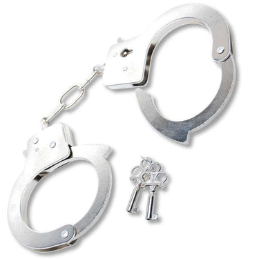 Manette in Acciaio Nichelato con 2 Chiavi, Accessorio Piccante